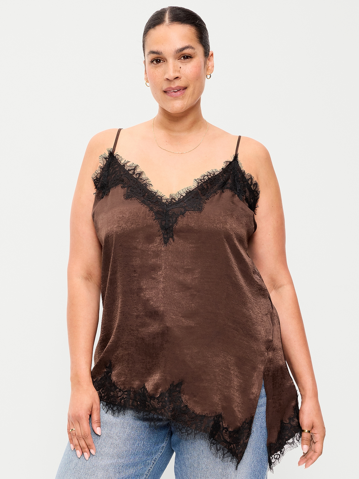 Asymmetrical Lace-Trim Cami Top | Old Navy