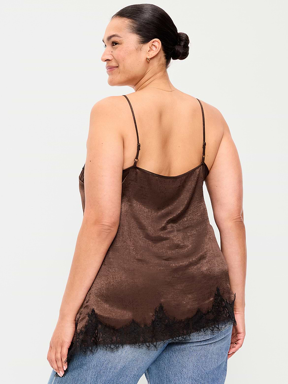 Asymmetrical Lace-Trim Cami Top