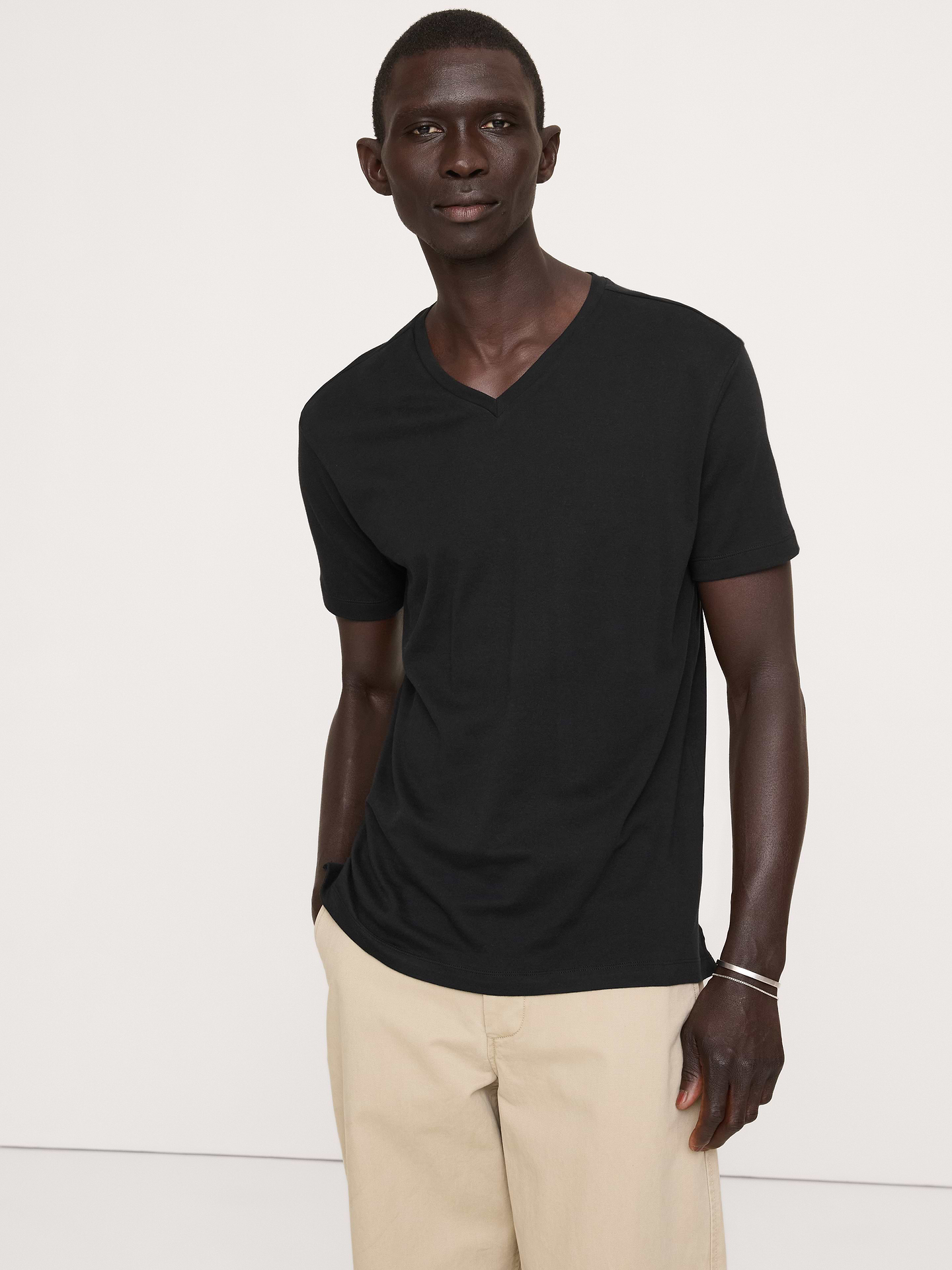 Image number 1 showing, Luxury-Touch V-Neck T-Shirt