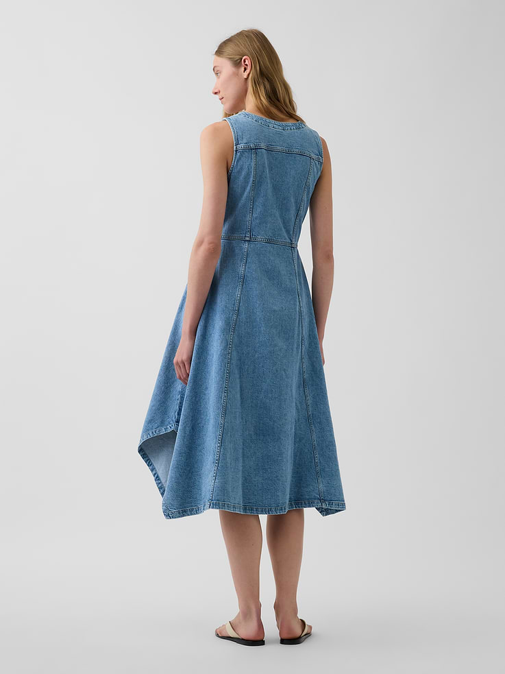 Image number 2 showing, Denim Handkerchief Midi Dress