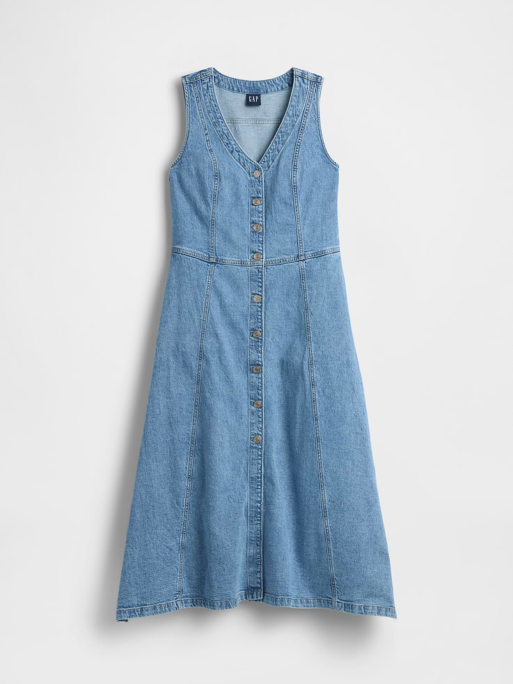 Image number 5 showing, Denim Handkerchief Midi Dress