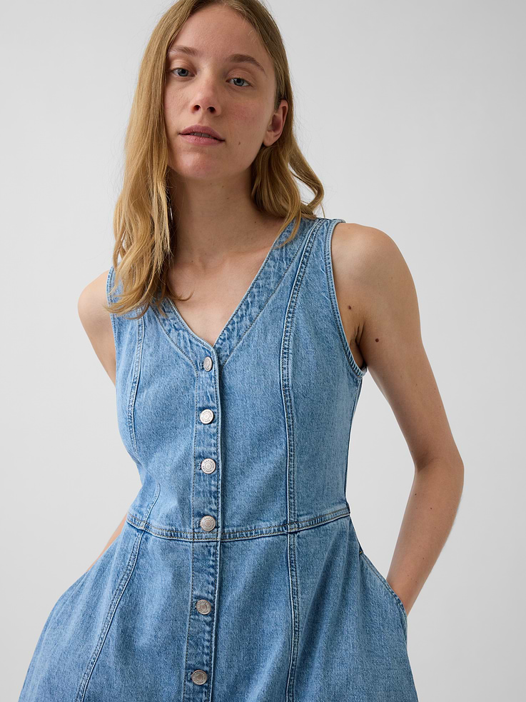 Image number 4 showing, Denim Handkerchief Midi Dress