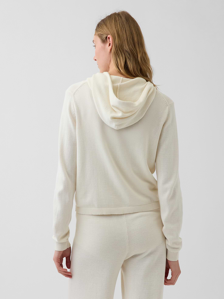 Image number 3 showing, 100% Cotton Relaxed Zip Sweater Hoodie