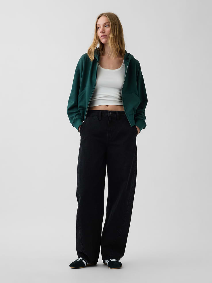Image number 2 showing, VintageSoft Terry Oversized Wedge Zip Hoodie