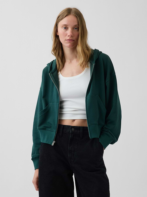VintageSoft Terry Oversized Wedge Zip Hoodie