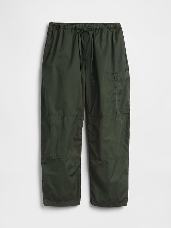 Mid Rise Twill Easy Barrel Utility Pants
