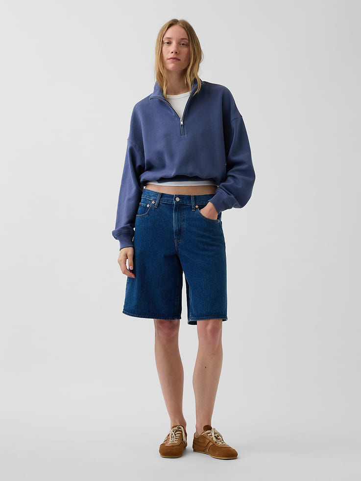 Image number 2 showing, Textured Cotton Oversized Half-Zip Pullover
