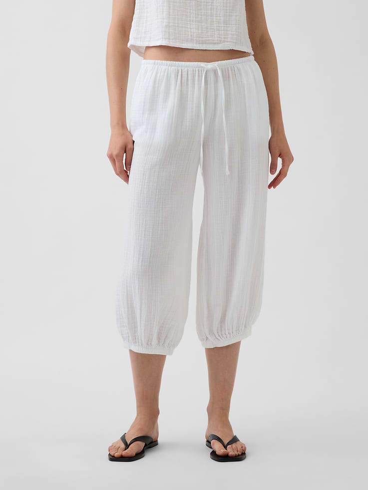 Image number 2 showing, Cotton Gauze Easy Culotte Pants
