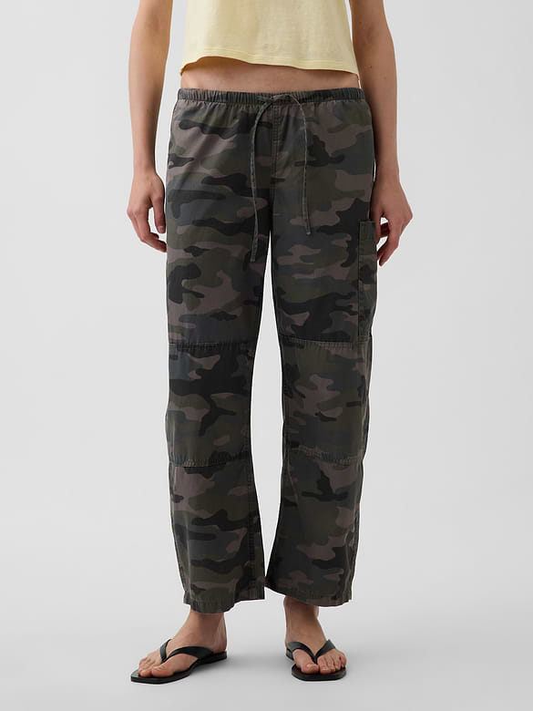 Mid Rise Twill Easy Barrel Utility Pants