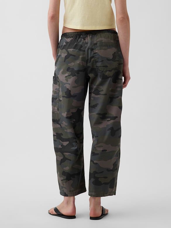 Mid Rise Twill Easy Barrel Utility Pants