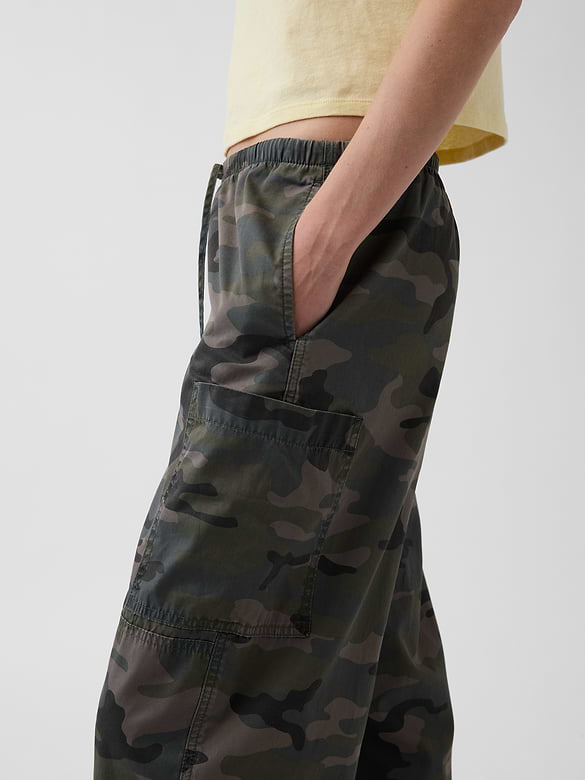 Mid Rise Twill Easy Barrel Utility Pants