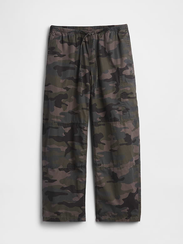 Mid Rise Twill Easy Barrel Utility Pants