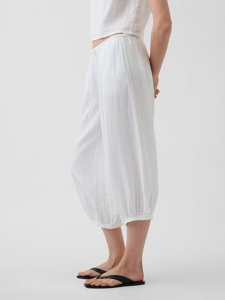 Image number 3 showing, Cotton Gauze Easy Culotte Pants