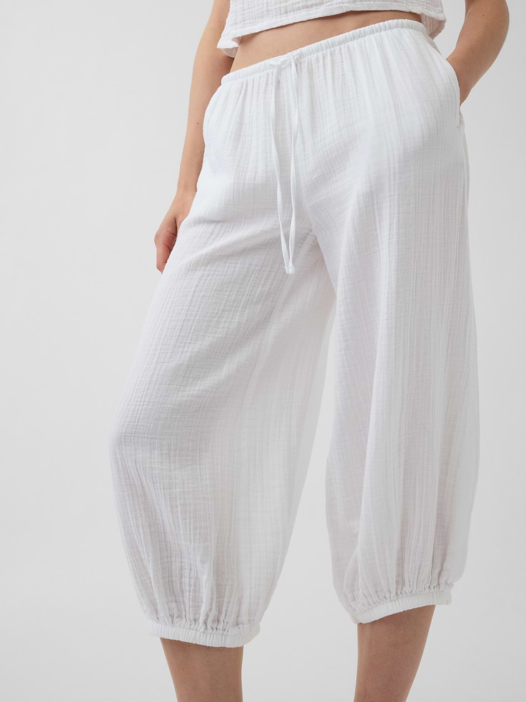 Image number 6 showing, Cotton Gauze Easy Culotte Pants