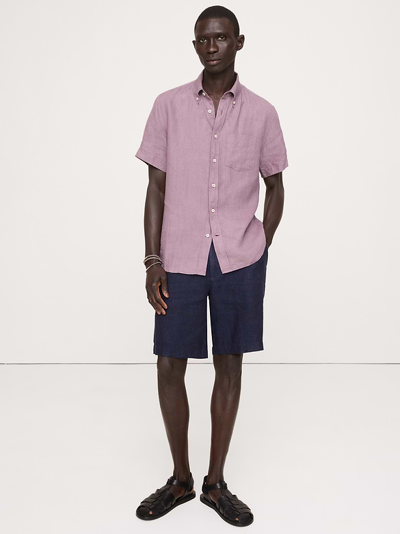 Standard-Fit Linen Short-Sleeve Shirt
