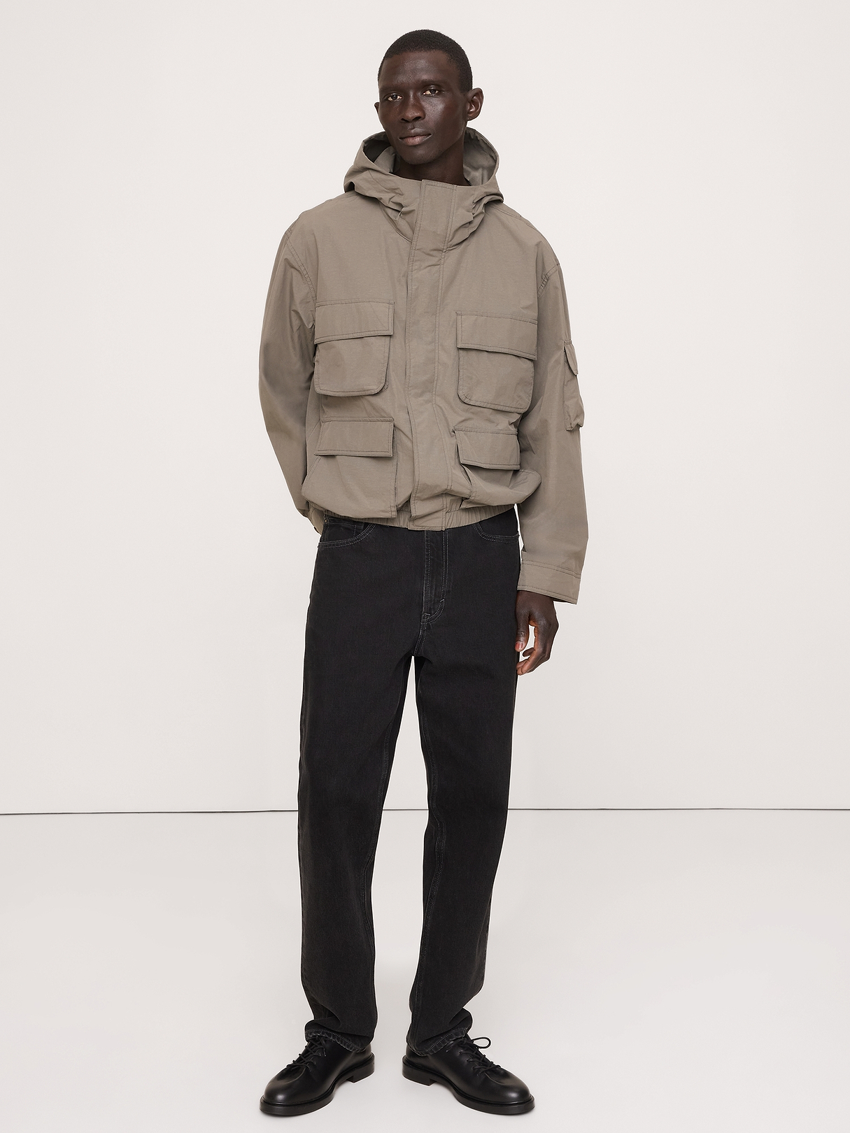 BANANA REPUBLIC フード付きモッズコート XL グレー 在庫 処分 セール