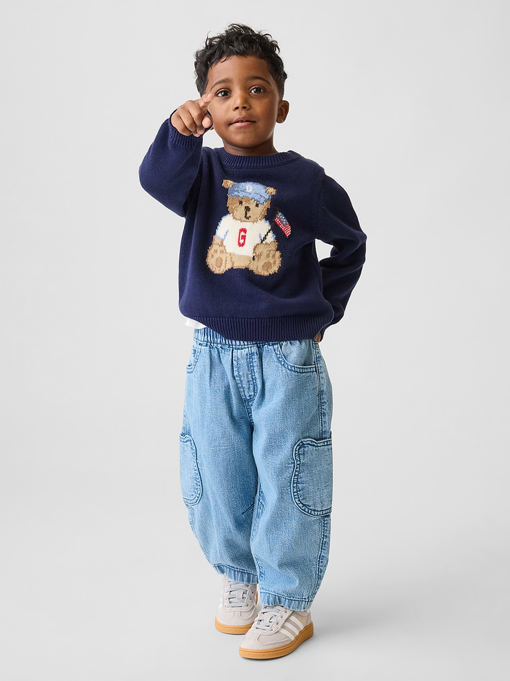 Image number 1 showing, Baby & Toddler Brannan Bear Pocket Pull-On Barrel Jeans