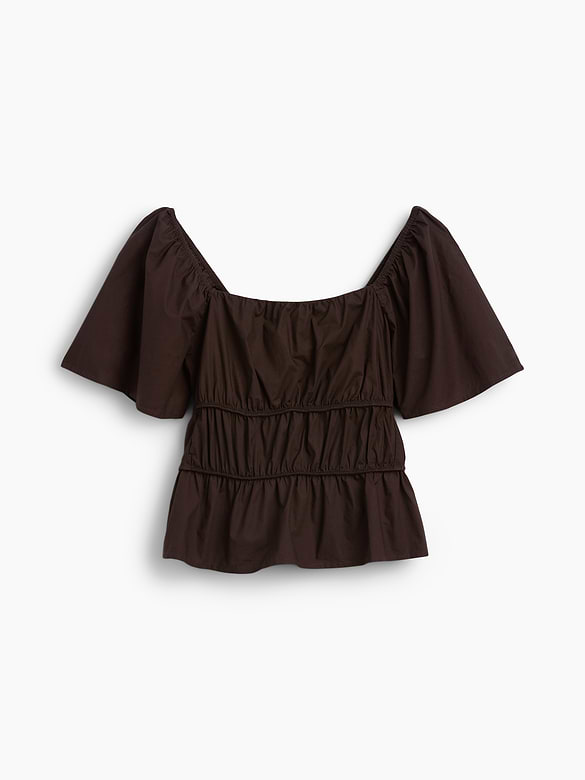 Square-Neck Peplum Top