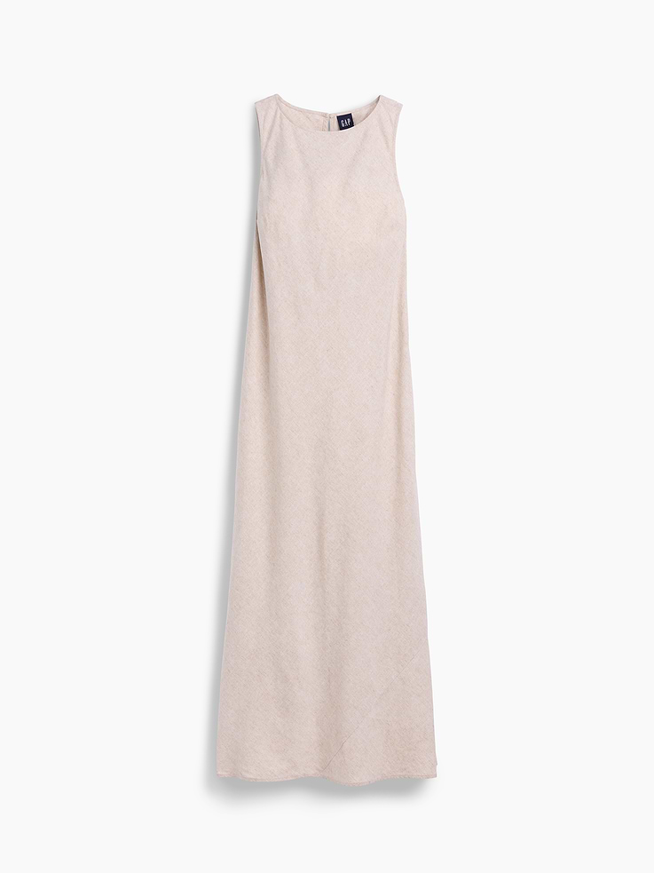 Image number 5 showing, Linen-Blend Maxi Shift Dress