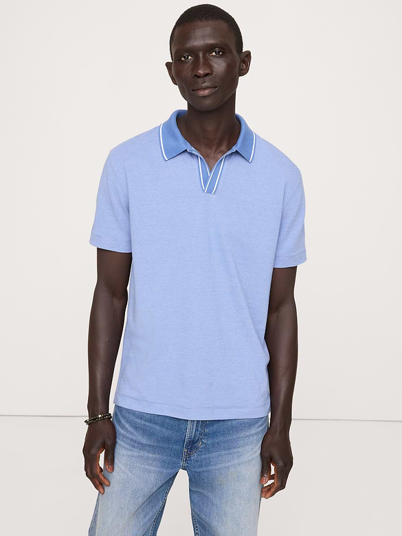 Luxury-Touch Johnny Collar Polo