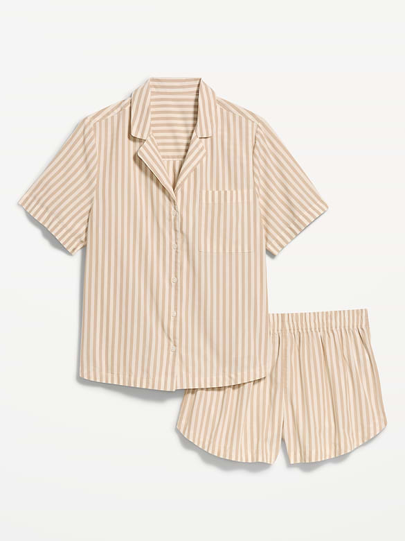Pyjama court en popeline
