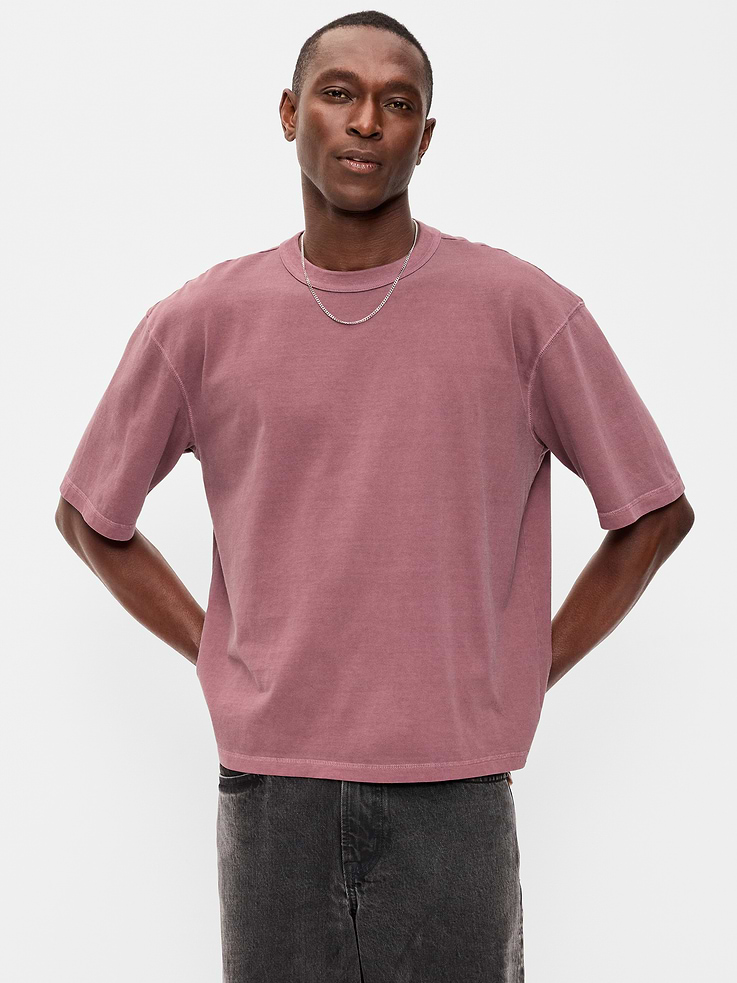 Image number 1 showing, Garment-Dyed Heavyweight Cropped T-Shirt