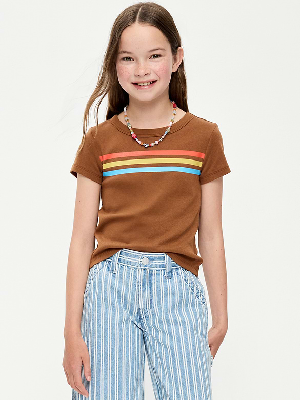 Fitted Short-Sleeve T-Shirt for Girls