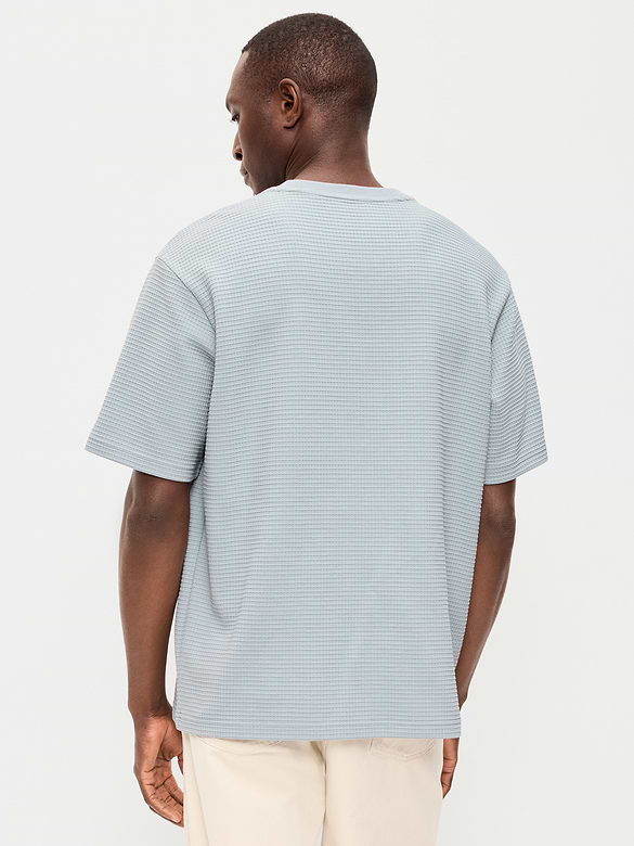 Loose Short-Sleeve Textured Waffle T-Shirt