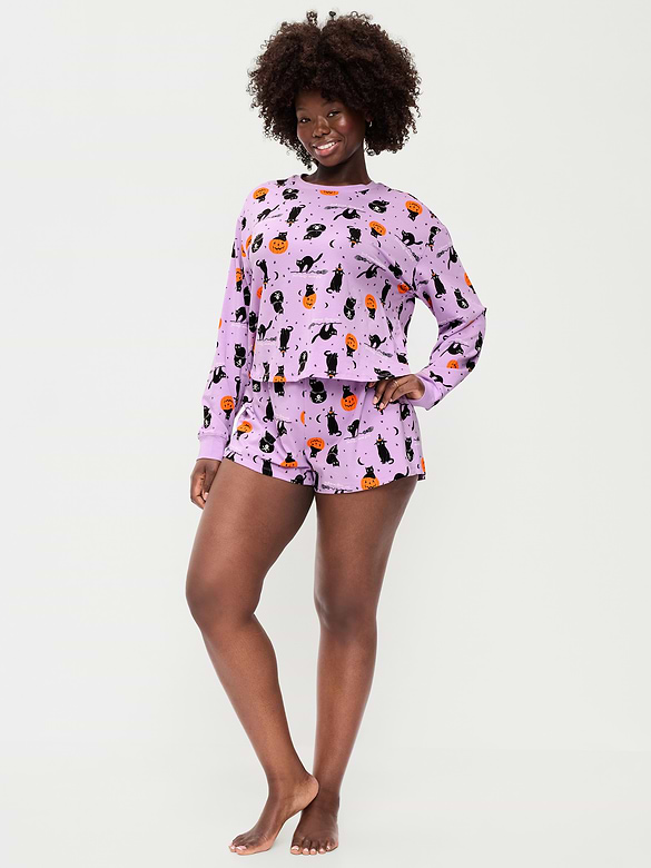 Halloween Pajama T-Shirt and Shorts Set for Women
