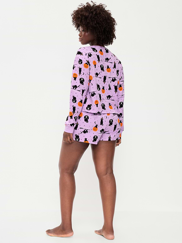 Halloween Pajama T-Shirt and Shorts Set for Women
