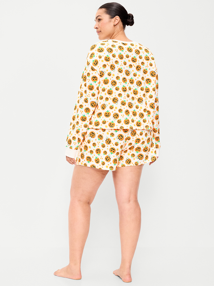 L'image numéro 7 présente Pyjama court à motif d’Halloween pour femme