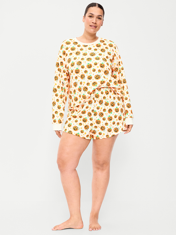 Halloween Pajama T-Shirt and Shorts Set for Women