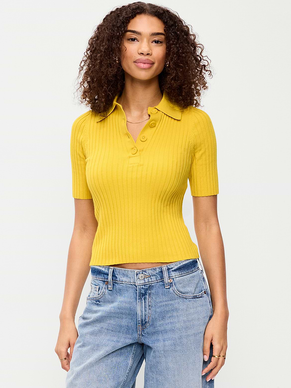Short-Sleeve Ribbed Polo