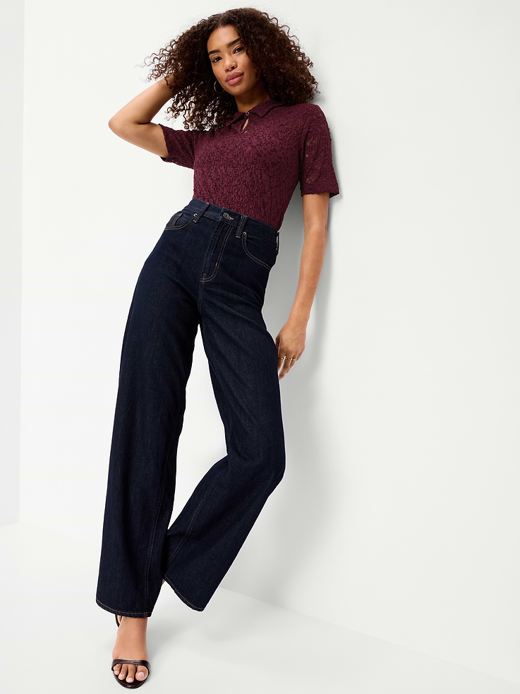 Image number 3 showing, Lace Keyhole Polo Top