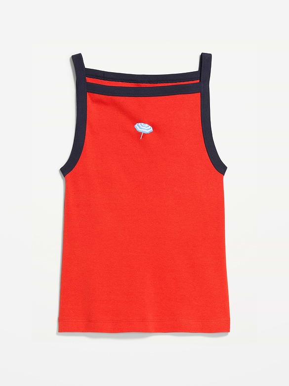 Camisole ajustée à encolure tablier.