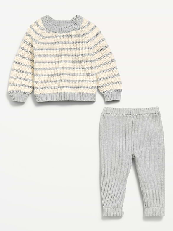 Cozy Ribbed Sweater and Leggings Set for Baby
