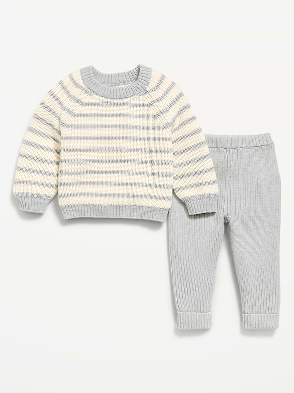 Cozy Ribbed Sweater and Leggings Set for Baby