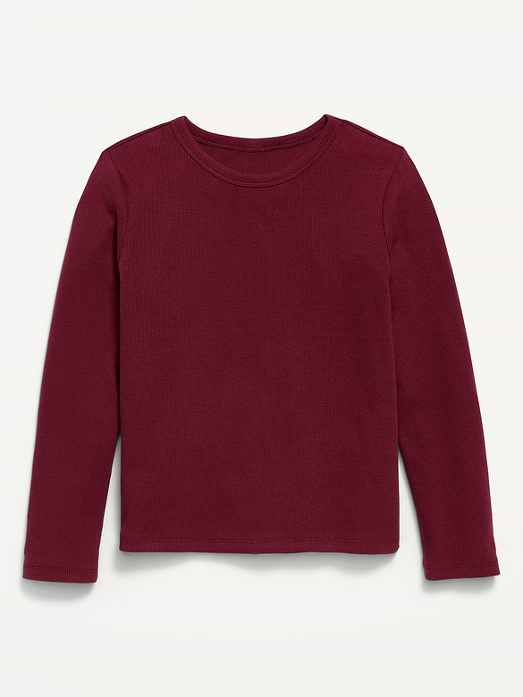 Softest Long-Sleeve Ribbed T-Shirt for Girls