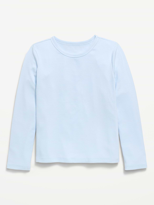 Softest Long-Sleeve Ribbed T-Shirt for Girls