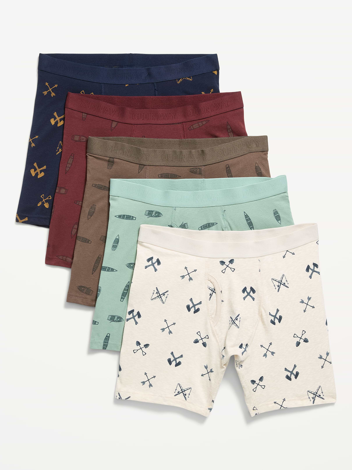 Image number 1 showing, 5-Pack Soft-Washed Boxer Briefs -- 6.25-inch inseam