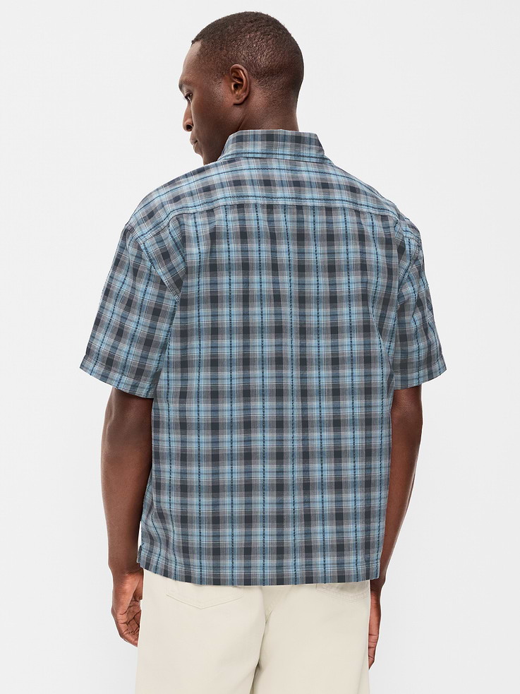 Image number 2 showing, Loose Fit Textured Plaid Pocket Shirt