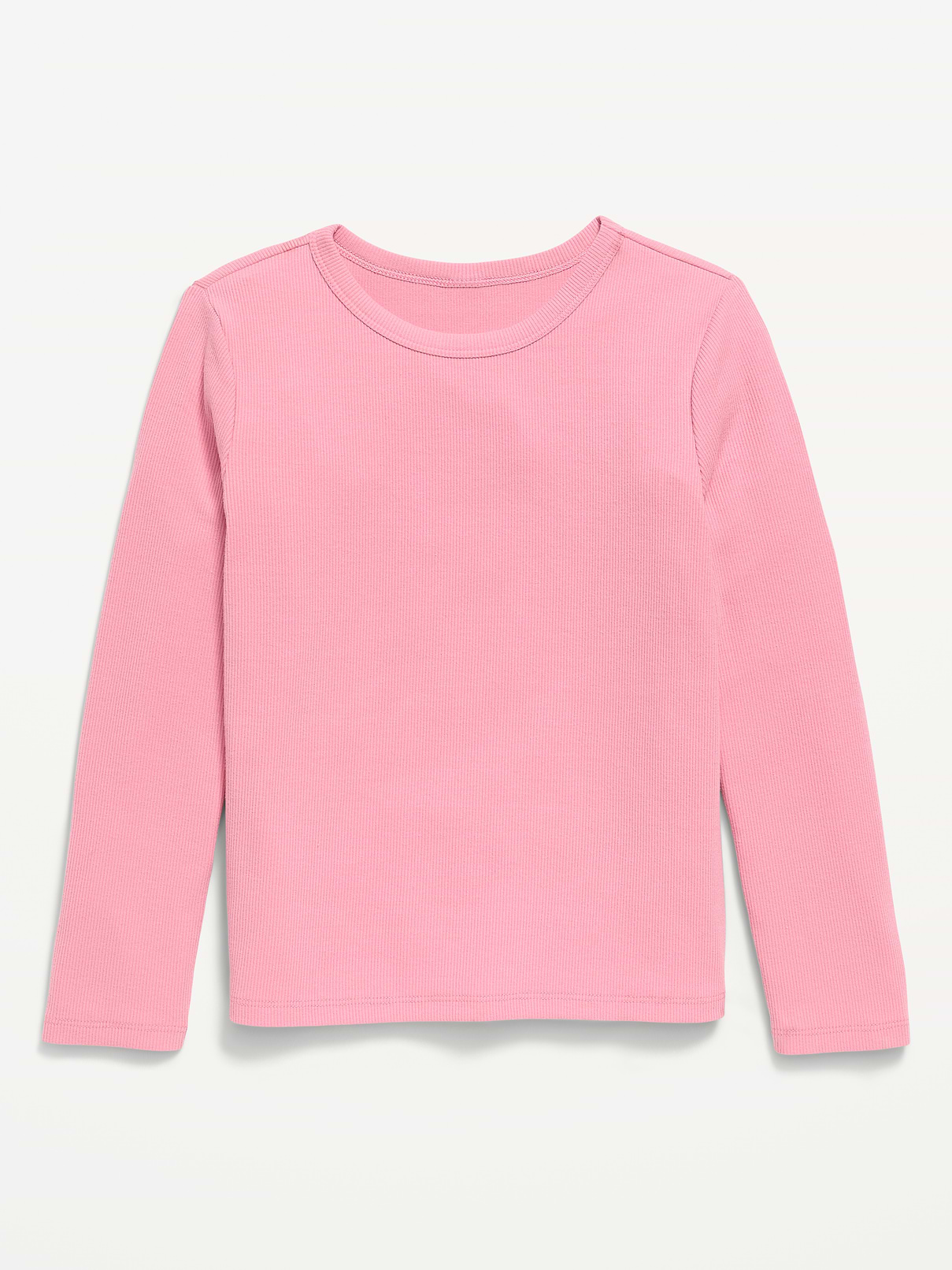 Image number 1 showing, Softest Long-Sleeve Ribbed T-Shirt for Girls