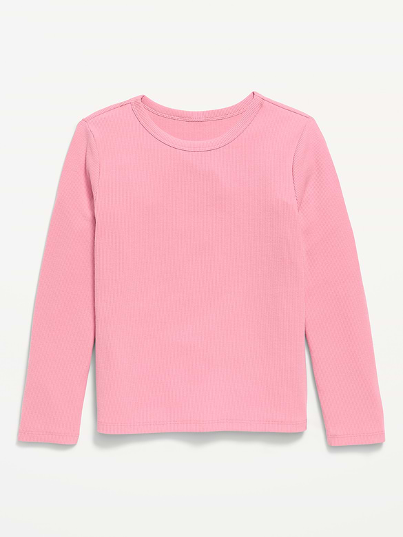 Softest Long-Sleeve Ribbed T-Shirt for Girls