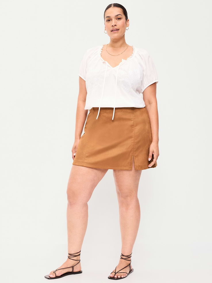 Image number 7 showing, Faux-Suede Mini Skirt