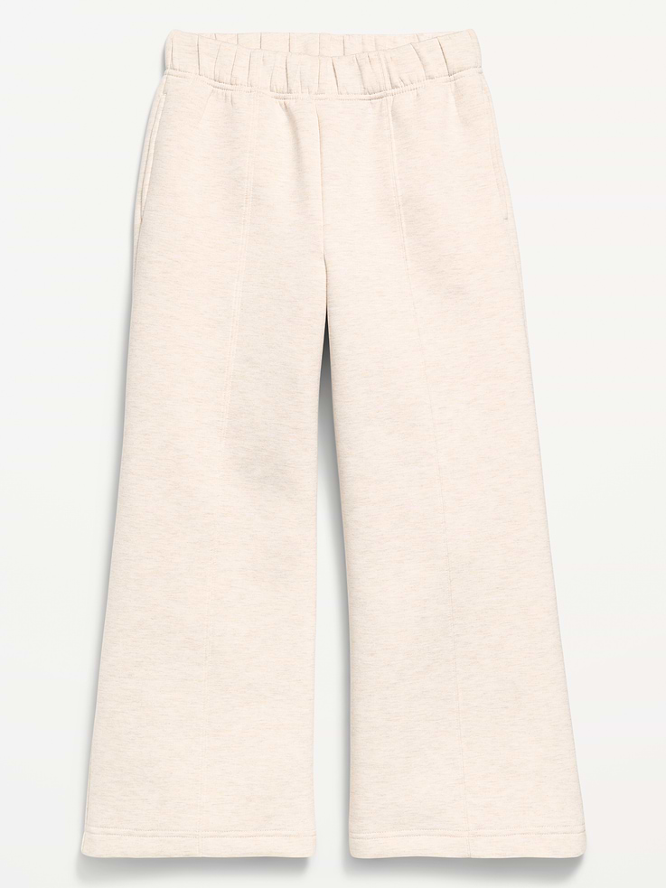 Image 4 of 5, High-Waisted Bounce Fleece Wide-Leg Sweatpants for Girls