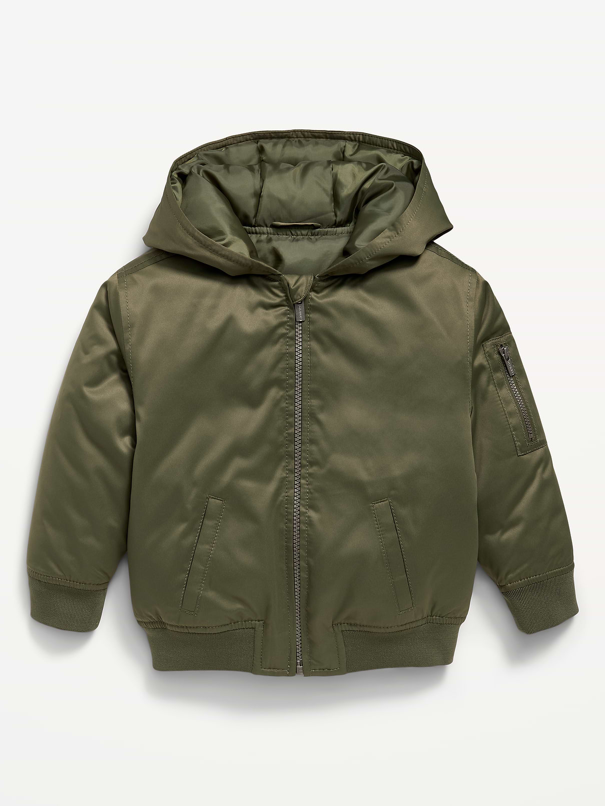 L'image numéro 2 présente Blouson d’aviateur surdimensionné hydrorésistant en satin pour tout-petit