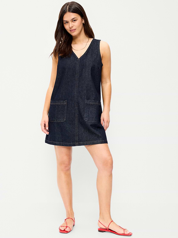 Patch Pocket Denim Mini Dress