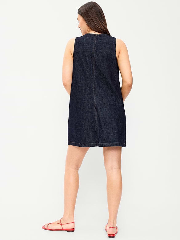 Patch Pocket Denim Mini Dress