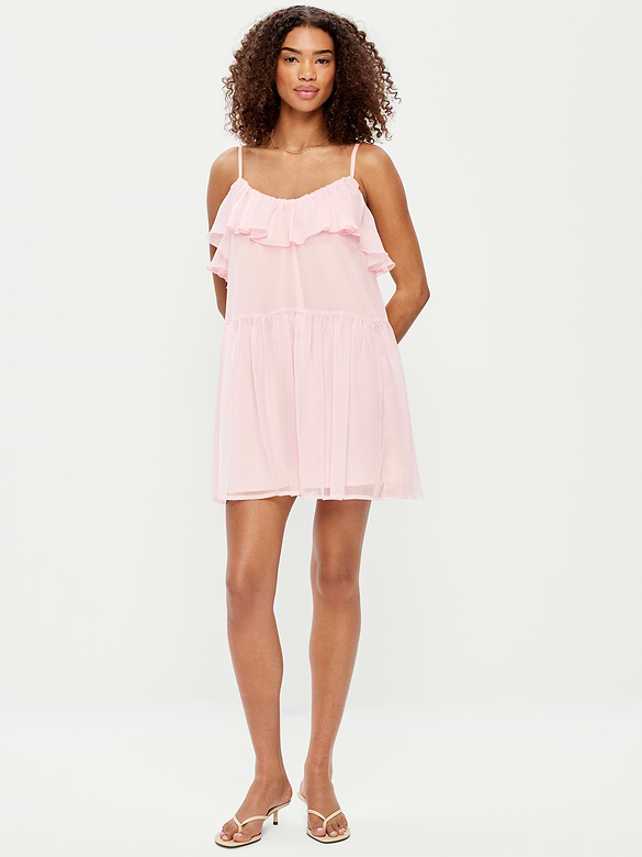 Ruffle-Front Flounce Mini Dress