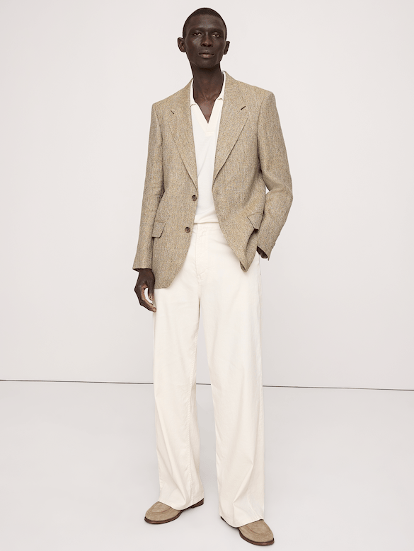 Relaxed Italian Linen Suit Jacket
